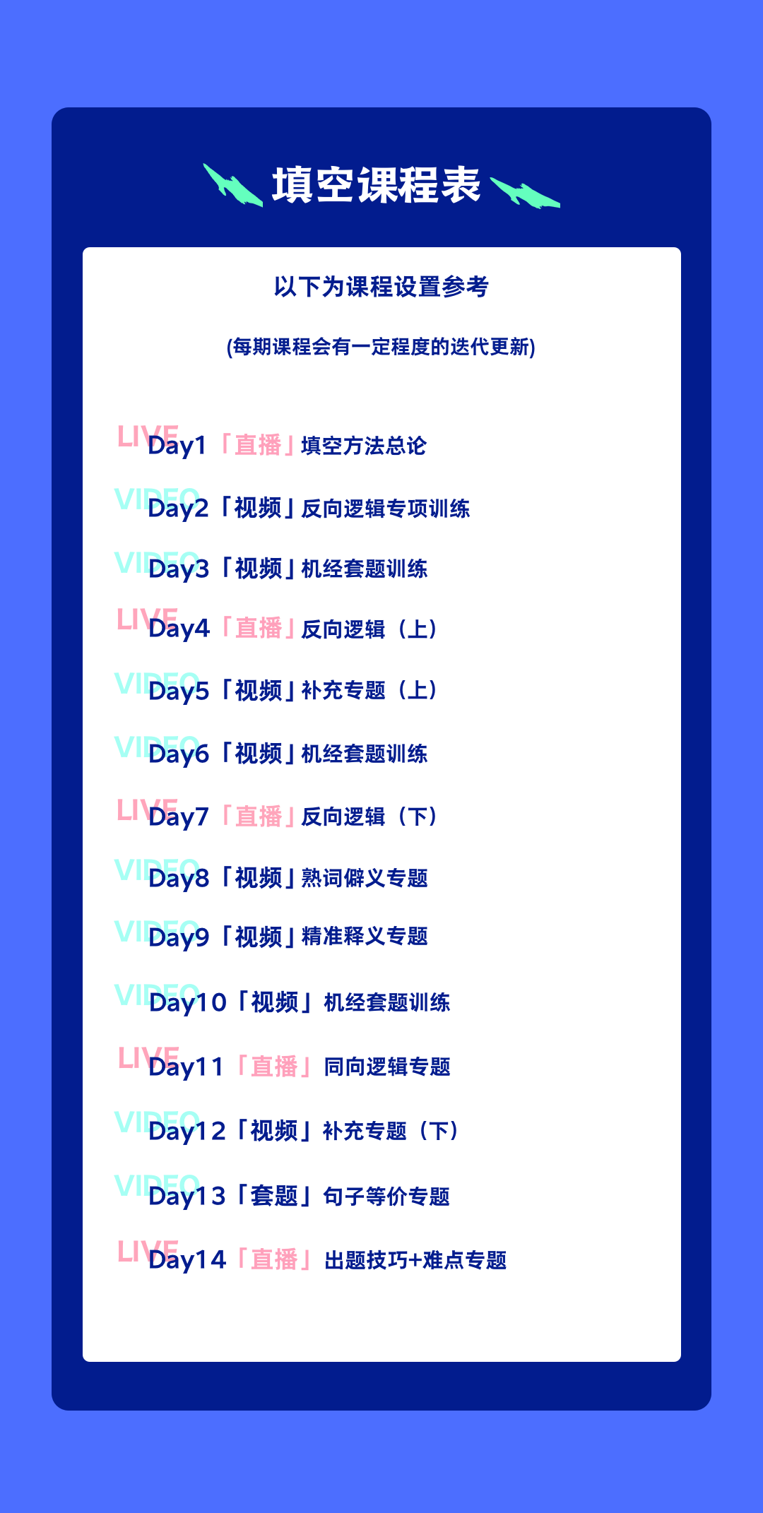 课程安排